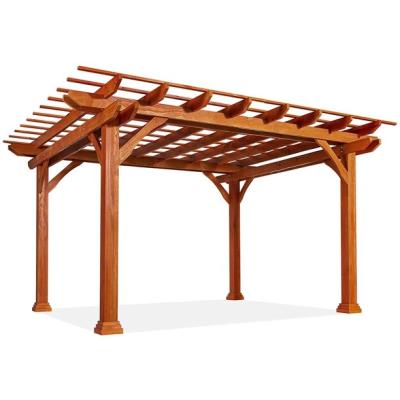 China Easily Assembled Gazebo Outdoor Wood Pine Gazebo Lattice Trellis Pergola For Yard Outdoor Party Patio for sale