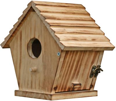 China Windproof Durable Aviary Outdoor Natural Wood Nest Box for Wild Bird Viewing for sale