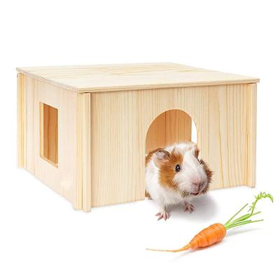 China Windproof Wooden Hut with Detachable Windows and Large Size Wooden Cage Suitable for Guinea Pig Hamsters Chinchillas and Other Animals for sale