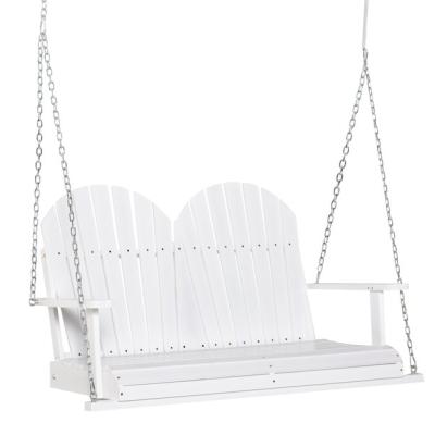 China Modern Outdoor Classic 2 Person New Design White Fir Wood Porch Swing With Hanging Chain for sale