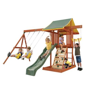 China New Arrivals 100% Premium Modern Backyard Outdoor Playground Wooden Swing Set With Sandpit for sale