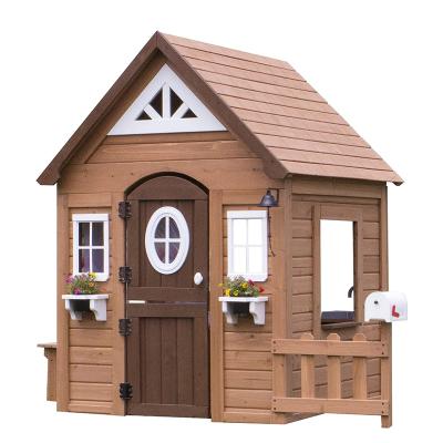 China Easily Assembled Discovery Aspen All Solid Wood Outdoor Wooden Playhouse For Kids for sale