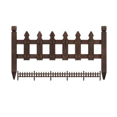 China Wholesale High Quality Natural Wood Fence Easily Assembled Garden Pricket Fencing Border Set of 5 for sale