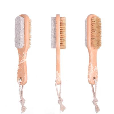 China EXFOLIATE Wooden Bristle Pumice Foot Brush Shower Brush Wholesale for sale