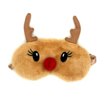 China New Arrival Rainbow Anti-Wrinkle Plush Rainbow Smile Cute Sleeping Eye Mask Soft Hairy Blindfolded Girls Students Soft Eye Mask With Horn for sale