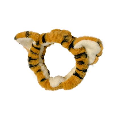 China Fashion Tiger Face Wash Headband Soft Velvet Spa Headband for Washing Face, Makeup, Shower, Bath for sale