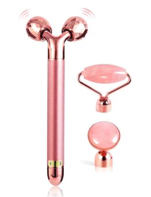 China Face-lift 3 in 1 Skin Jade Roller Face-lift DIY Rose Quartz Roller Massager Roller for sale