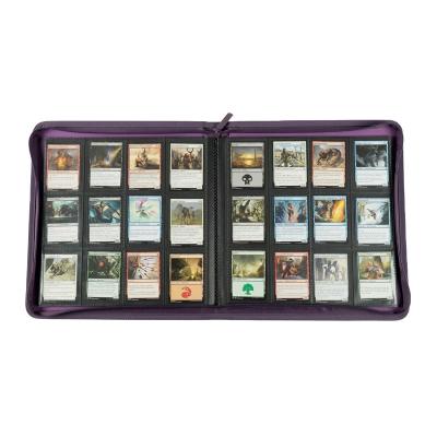 China Colorful Custom Printing Trading Card Organizer With Zip Side 12 Pockets PU Side Loading Zipper Closure Loading For 480 Cards for sale