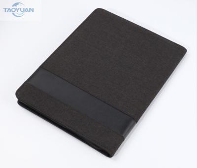 China Convenient Classic Black Hardcover A5 Power Bank Folder for sale