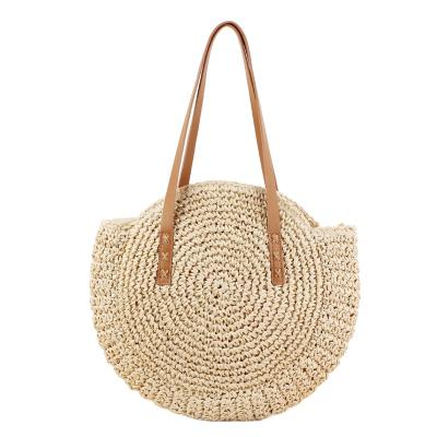 China Fashion new style contracted circular single shoulder beach bag fashionable straw female bag for sale