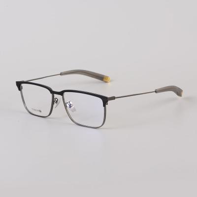 China Hot Selling Mature Pure Titanium Rectangular Box Man Style Business Reading Glasses Temperament Glasses Optical Frame for sale