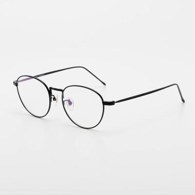 China For Reading Glasses Simple Fashionable Style Super Light Pure Titanium Glasses Frame Round Optical Glasses Frame for sale