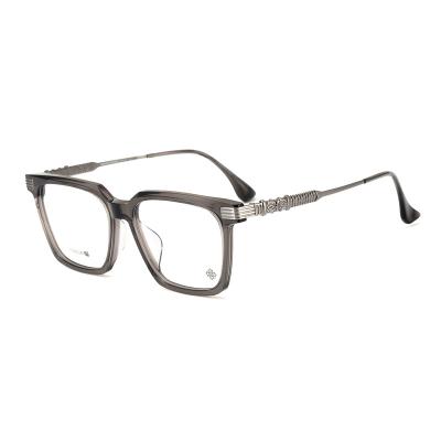 China For Black Business Reading Glasses Rectangular Big Frame Box Glasses Frames Pure Titanium Spectacles Frames for sale