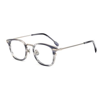 China Reading glass designer frames titanium+ plate optical frame fashion temperament glass mature comfortable frames ultra light for sale