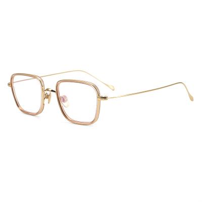 China 2022 Pure Titanium Rectangular Super Light Eyeglasses Frames Reading Glass New Product Recommendation Box Optical Frame for sale