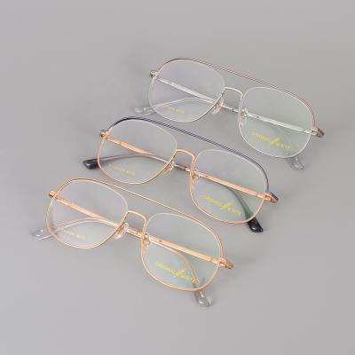 China For Reading Glasses Made In China Shenzhen Factory Rose Gold Glass Pure Titanium Frame Style Pilot Eyeglasses for sale