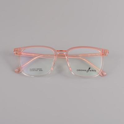 China For Reading Glass China Factory Flat and Metal Glasses Frame Jelly Color Optical Frame Transparent Rectangular Box Frame for sale