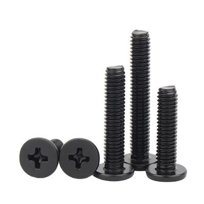 China M2.5M3M4M5M6 Pan Stainless Steel Ultrathin Cross Head Black Flat Machine Screw for sale