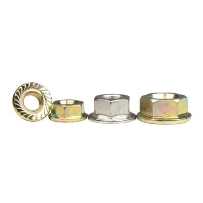 China M3-16 Wear Resistant Hex Pan Flange With Protection Flower Tooth Galvanized Non Slip Nut for sale