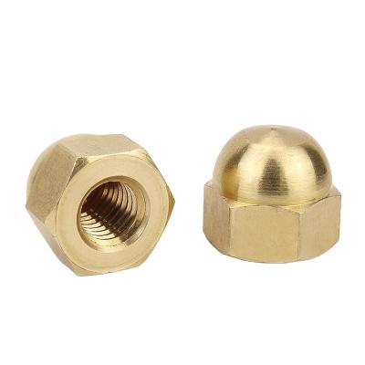 China Brass cap type nuts GB923 M3M4M5M6M8-M20 decorative nut shaped household Pan Copper cover for sale