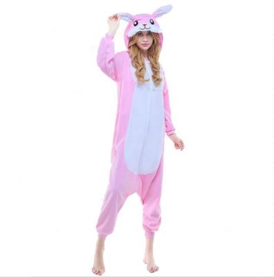 China Wholesale Lovely Rabbit QUICK DRY Onesie Fleece Pajamas For Party Pajamas For Women Adult Animal Onesie Cartoon Dot Pajamas for sale