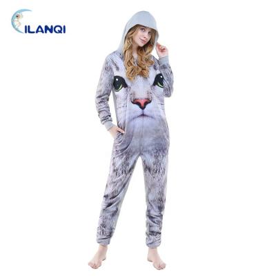 China QUICK DRY sexy digital print onesie cat pajamas animal adult pijama with good sale for sale