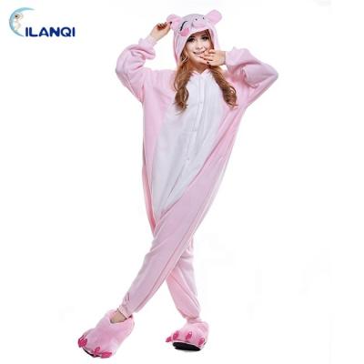 China China manufacturer full body pink pig fleece onesie QUICK DRY animal pajamas for adults for sale