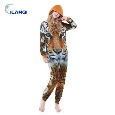 China Custom Made Tight Pajamas One Piece QUICK DRY Onesie Print Adult Women With High Quality for sale