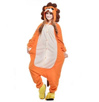 China Full Body Lion Animal Cosplay Costume Adult QUICK DRY Pajamas For Halloween Pajamas For Adult Animal Cosplay Pajamas for sale