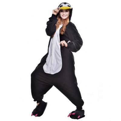 China Black Cute Penguin QUICK DRY Onesie Plus Size Animal Pajamas For Adult Animals for sale