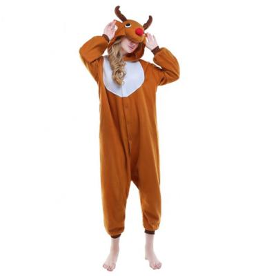 China Custom QUICK DRY Anime Christmas Elk Onesie Flannel Pajamas For Women Anime Onesie Christmas Onesie Pajamas Cosplay Pajamas for sale