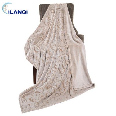 China PASSIONATE New Design Rectangular Knitted Fleece Travel Blanket for Sofa Office Blanket for sale