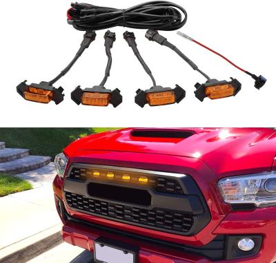 China High Quality Led Lights 4 PCS With Fuse For 2016-2018 Aftermarket Toyota Tacoma TRD PRO Grille (Amber Shell With Amber Light) for sale