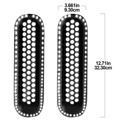 China High Quality Super Bright White Aluminuim LED Grill Light For Jeep Wrangler JK DRL 2008-2015 Car Alarm Warning Light for sale