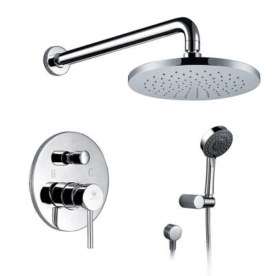 China HIMARK China quality brass modern torneira chuveiros without slide bar concealed bathroom rain shower mixer faucet set for sale