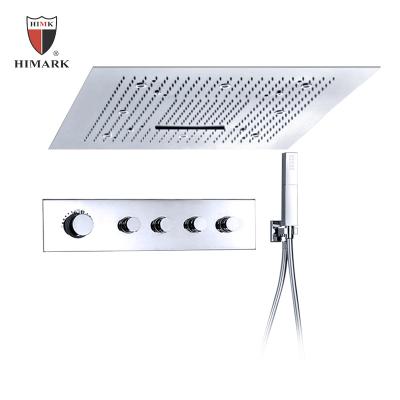 China Without Sliding Bar HIMARK Luxury OEM/ODM 4 Functions Ceiling Mounted Thermostatic Bathroom Waterfall Rain Shower Set for sale