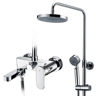 China With HIMARK sliding bar quality set exposed bathroom shower mixer set of grifos columna de ducha de griferia de banheiro de chuveiro de torneira for sale