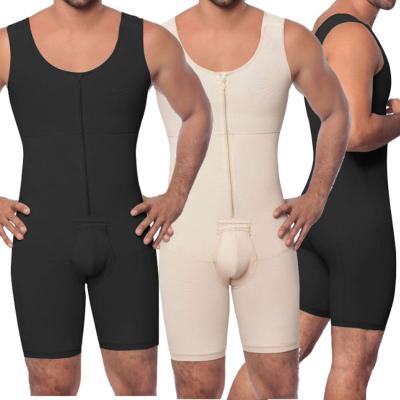 China Custom Antibacterial Body Shapers Logo Vest Shapewear Men Nude Black Slimming Sweatshirt Body Shaper Full Shirt Gym Suit Shapewear for sale