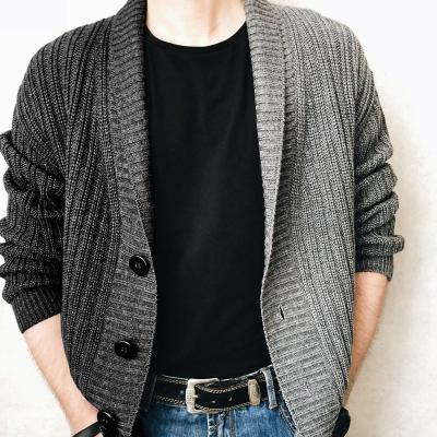 China Fashionable Men's Patchwork Best Quality Anti-Wrinkle Men's Cardigan Style V-Neck Knitted Sweater Cardigan Jacket for sale