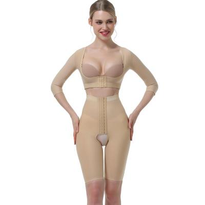 China Antibacterial Women Shape Wear Medical Compression Liposuction Recovery Clothing Body Shaping Three Quarter Sleeves Arm Slimming Control Pants for sale