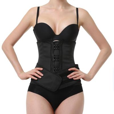 China Wholesale Antibacterial Fitnesss Slimming Body Bone Belt Waist Trainer Corset For Weight Loss 9 Double Zipper Steel Corset Latex Shaper for sale