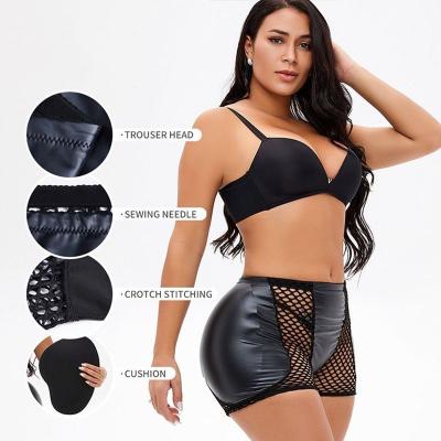 China New Sponge Butt Lifter Underwear Body Shaper Mesh Leather Enhancer Hip Padded Panties Antibacterial Plus Size Women Breathable Underwear for sale