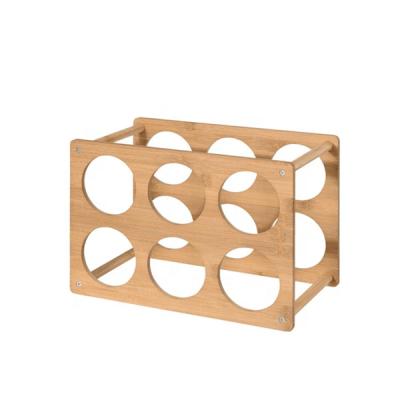 China Sustainable 6 Bottle Wine Rack Wine Storage Rack Stands Bamboo Wooden Countertop Wine Racks for sale