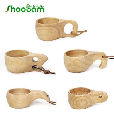 China The Viable Wooden Cup Mug For Camping Backpacking Raise Survival Bushcraft Tea Mug for sale