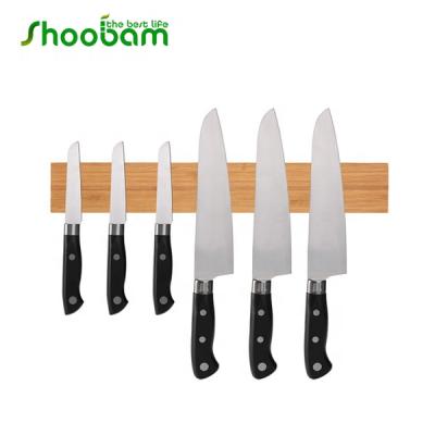 China Sustainable Bamboo Magnetic Knife Strip Holder for Knives, Cutlery, Scissors, Utensils, Tools, Magnetic Spice for sale