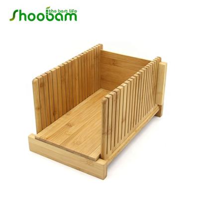 China Sustainable Foldable Bamboo Bread Slicer With Cutting Board for sale