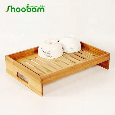 China The Multifunctional Sustainable Bamboo Flat Bomb Drain Tray Holder for sale