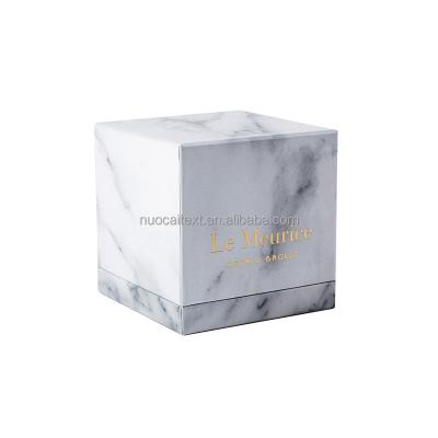 China Wholesale Recyclable Luxury Marble Gift Scented Candle Packaging Boxes Custom Logo Candle Box Printed Rigid Cardboard Paper for sale