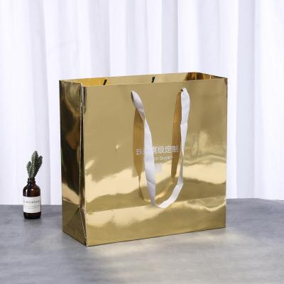 China Recycled Materials Customized Personalized Luxury Custom Opens Art Paper Gift Bag Coated White Handmade for sale