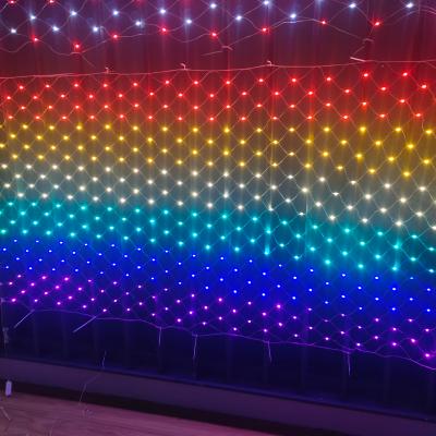 China Outdoor Indoor Outdoor American Flag Net Lights 390 LED 2*1m LED Net String Lights USA Large Flag Mesh Lights for sale